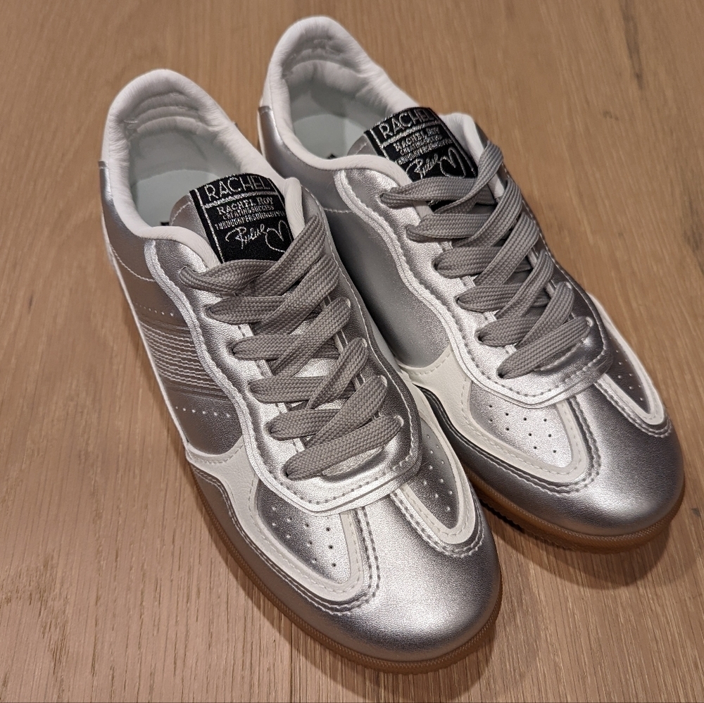 Silver and White Sneakers